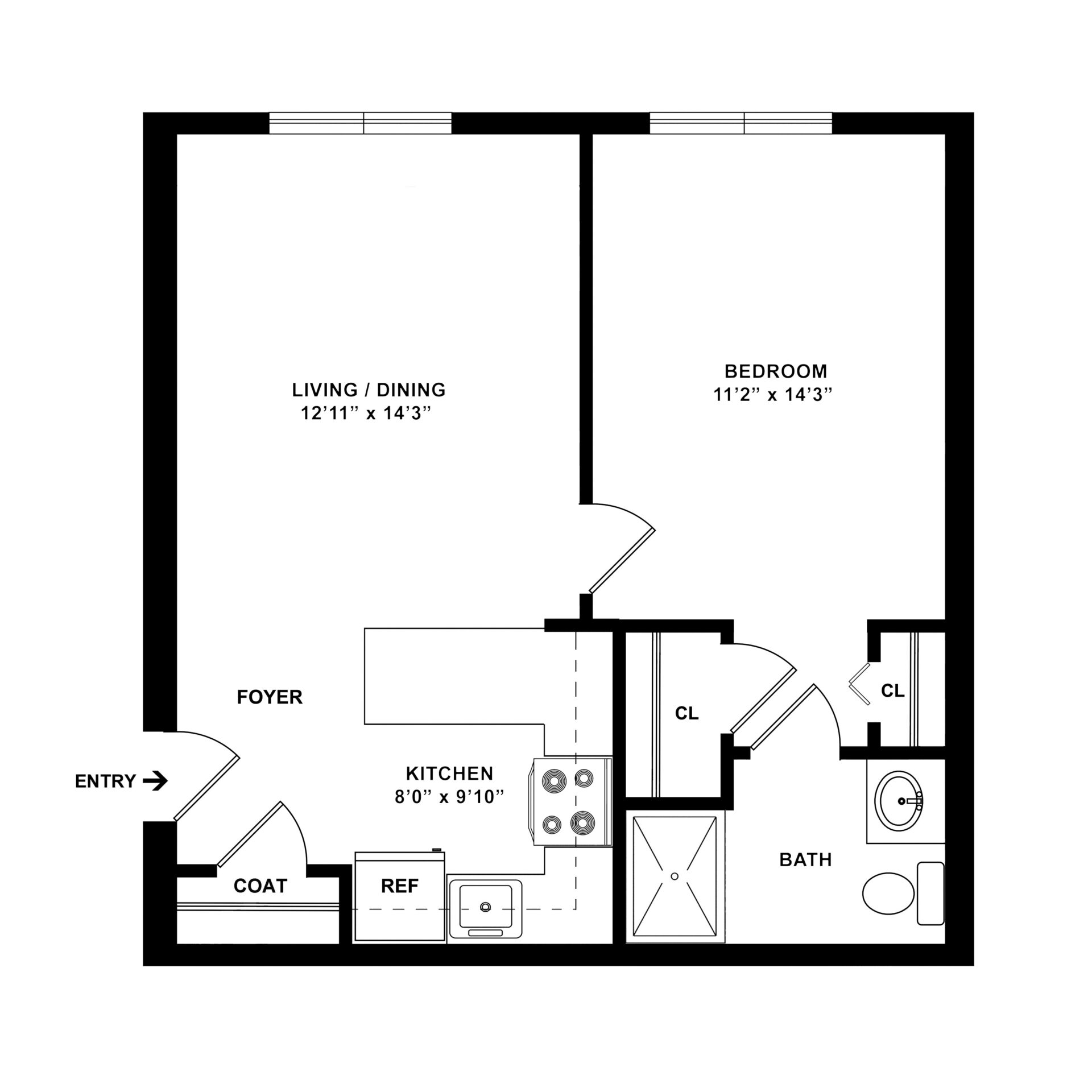 Apartment B 1 Bedroom 1 Bathroom at Weinberg Village III Apartment B 1 Bedroom 1 Bathroom at Weinberg Village III