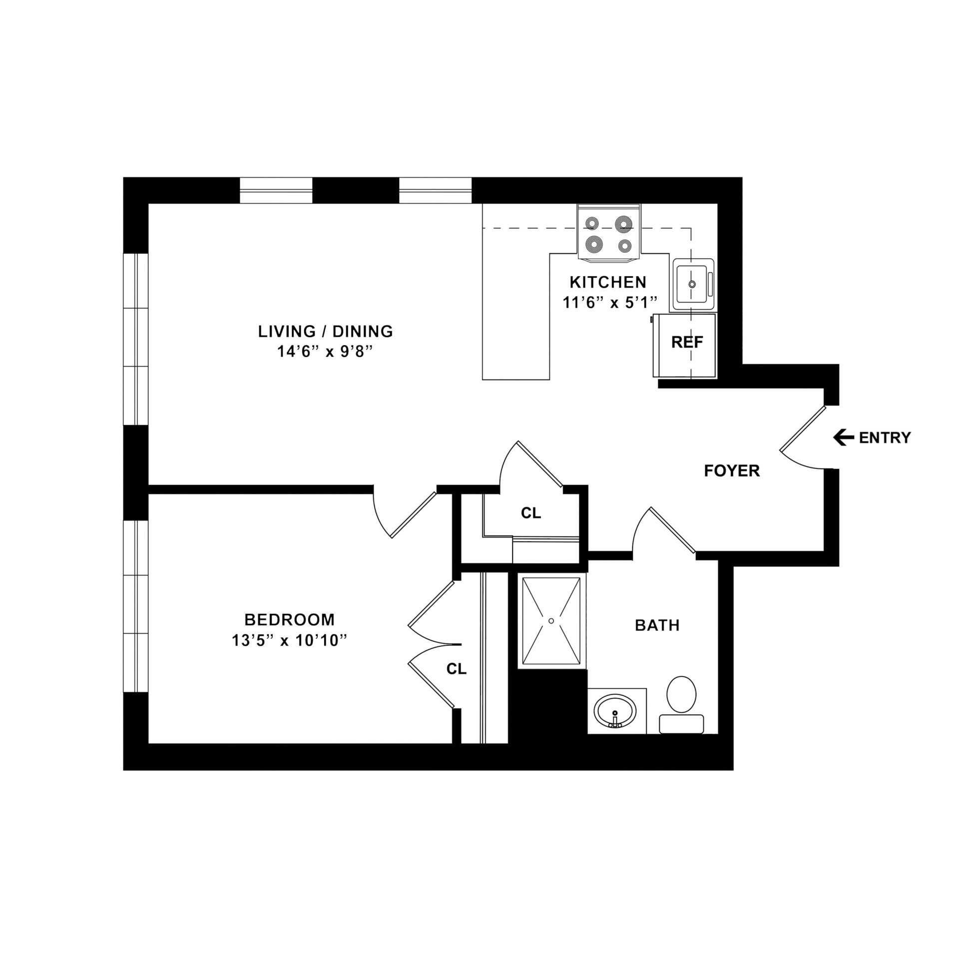 Apartment C 1 Bedroom 1 Bathroom at Weinberg Village III Apartment C 1 Bedroom 1 Bathroom at Weinberg Village III
