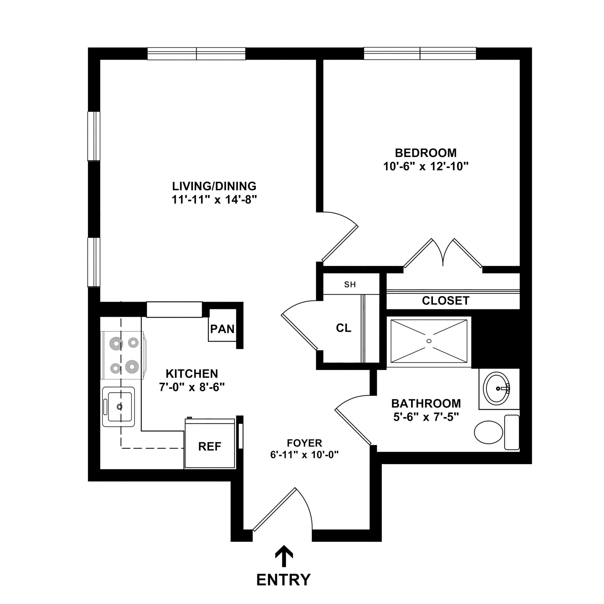 Apartment C 1 Bedroom 1 Bathroom at Weinberg Village I Apartment C 1 Bedroom 1 Bathroom at Weinberg Village I