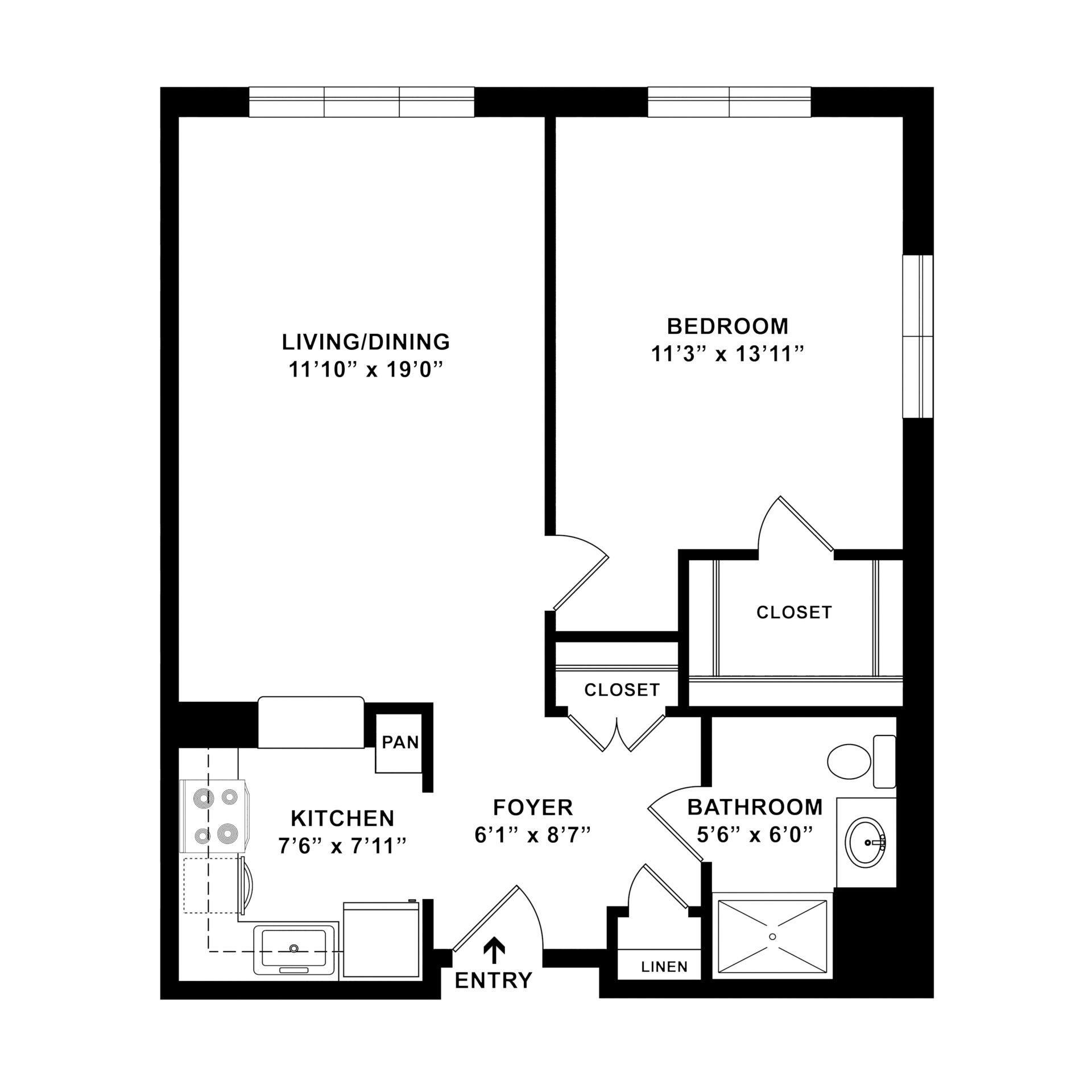 Apartment B 1 Bedroom 1 Bathroom at Weinberg Village II Apartment B 1 Bedroom 1 Bathroom at Weinberg Village II