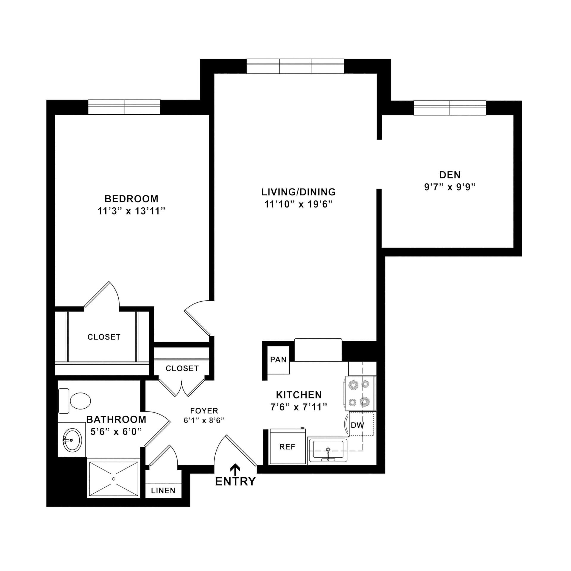 Apartment D 1 Bedroom 1 Bathroom at Weinberg Village II Apartment D 1 Bedroom 1 Bathroom at Weinberg Village II