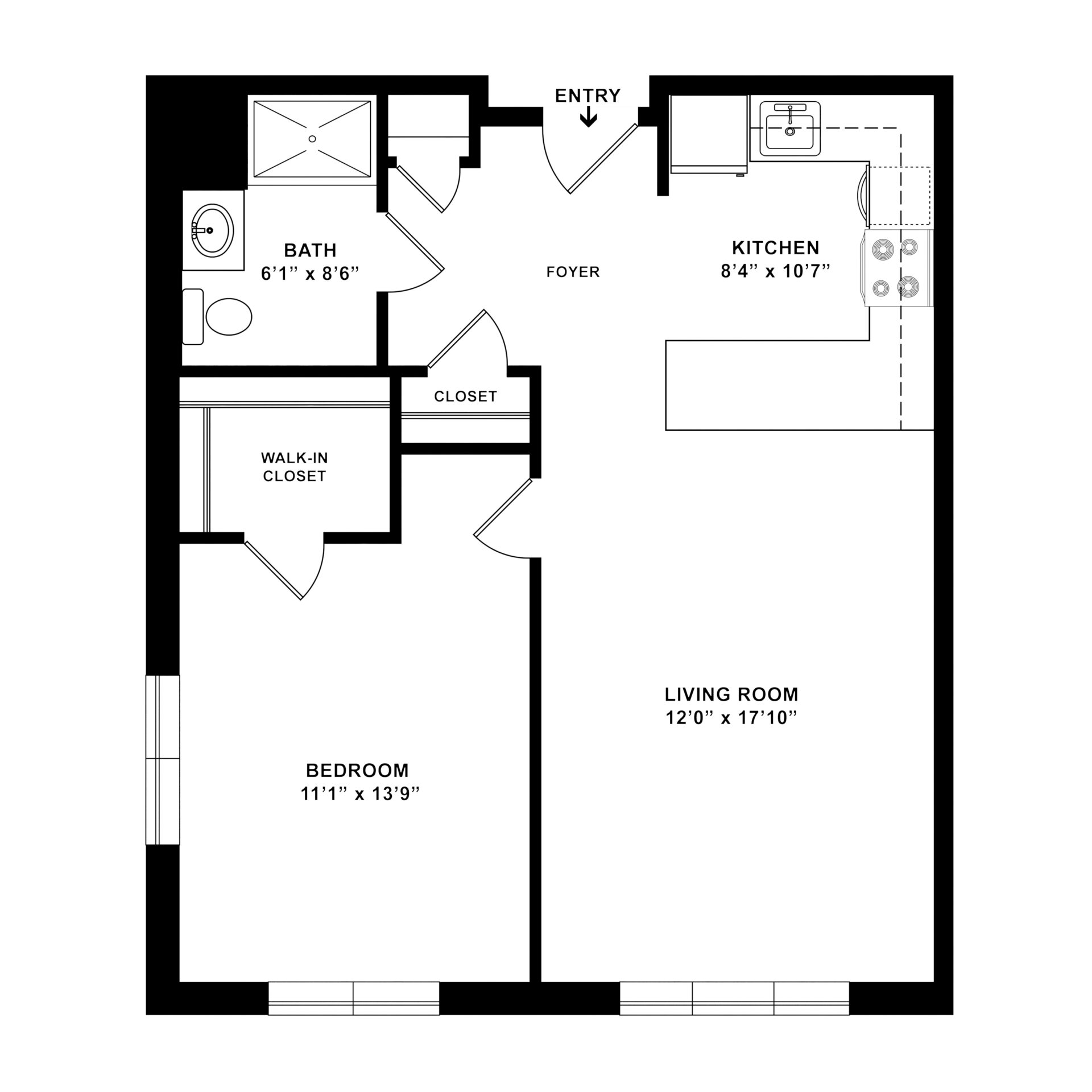Apartment B 1 Bedroom 1 Bathroom at Weinberg Village IV Apartment B 1 Bedroom 1 Bathroom at Weinberg Village IV