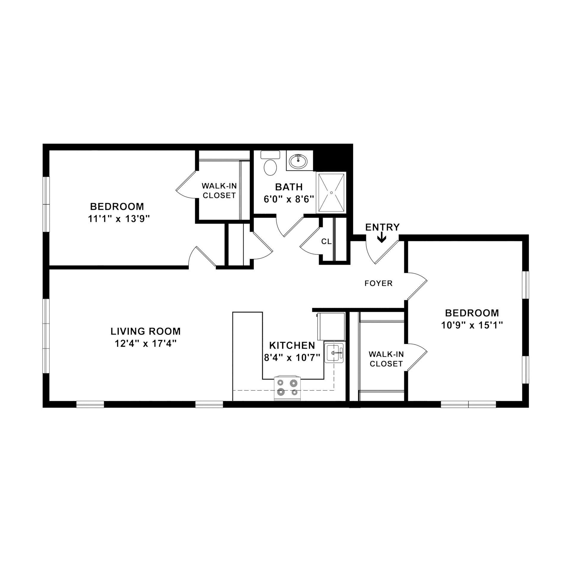 Apartment E 2 Bedroom 1 Bathroom at Weinberg Village IV Apartment E 2 Bedroom 1 Bathroom at Weinberg Village IV