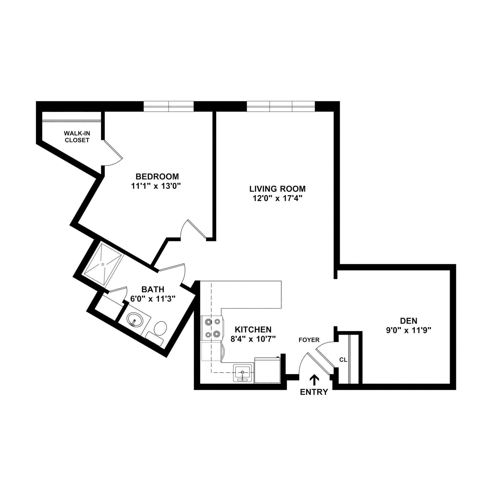Apartment H with Den 1 Bedroom 1 Bathroom at Weinberg Village IV Apartment H with Den 1 Bedroom 1 Bathroom at Weinberg Village IV