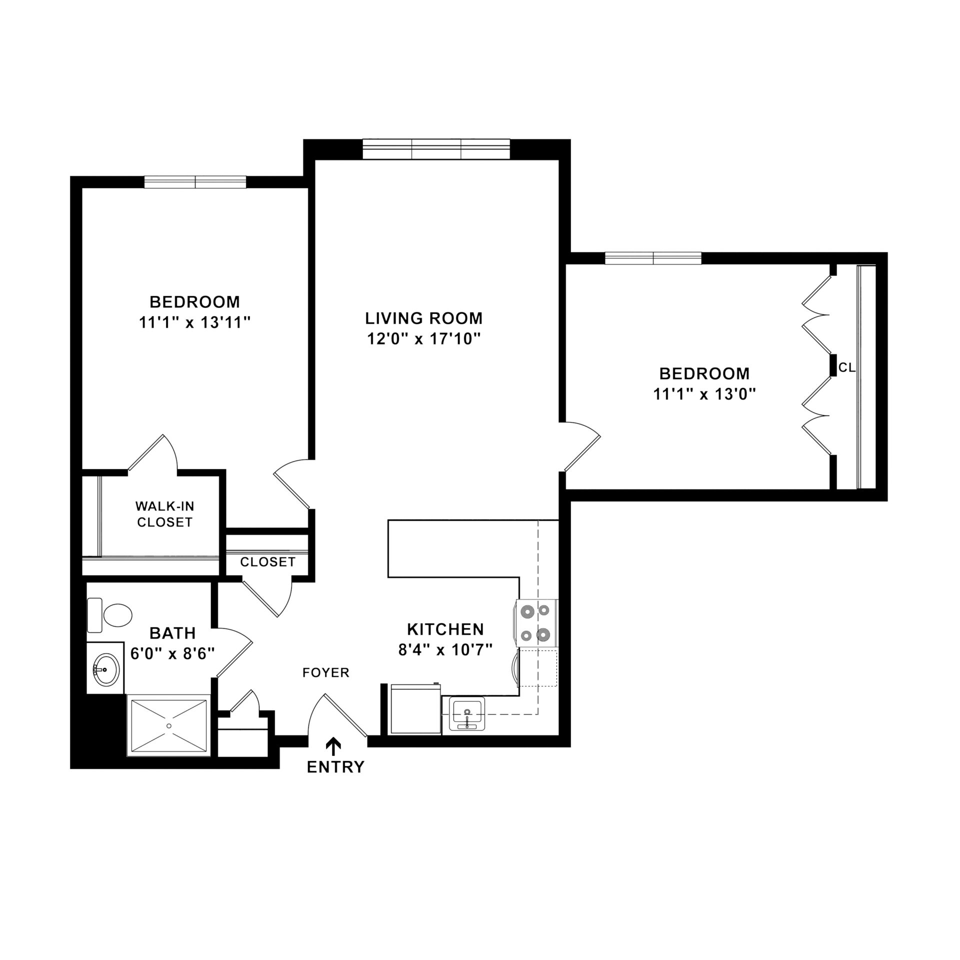 Apartment J 2 Bedroom 1 Bathroom at Weinberg Village IV Apartment J 2 Bedroom 1 Bathroom at Weinberg Village IV