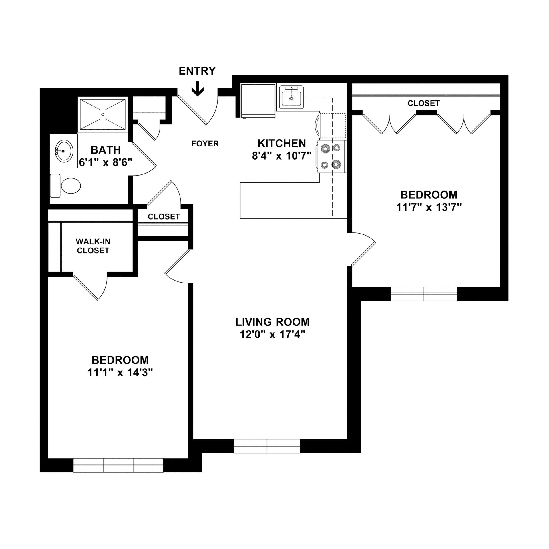 Apartment C 2 Bedroom 1 Bathroom at Weinberg Village IV Apartment C 2 Bedroom 1 Bathroom at Weinberg Village IV