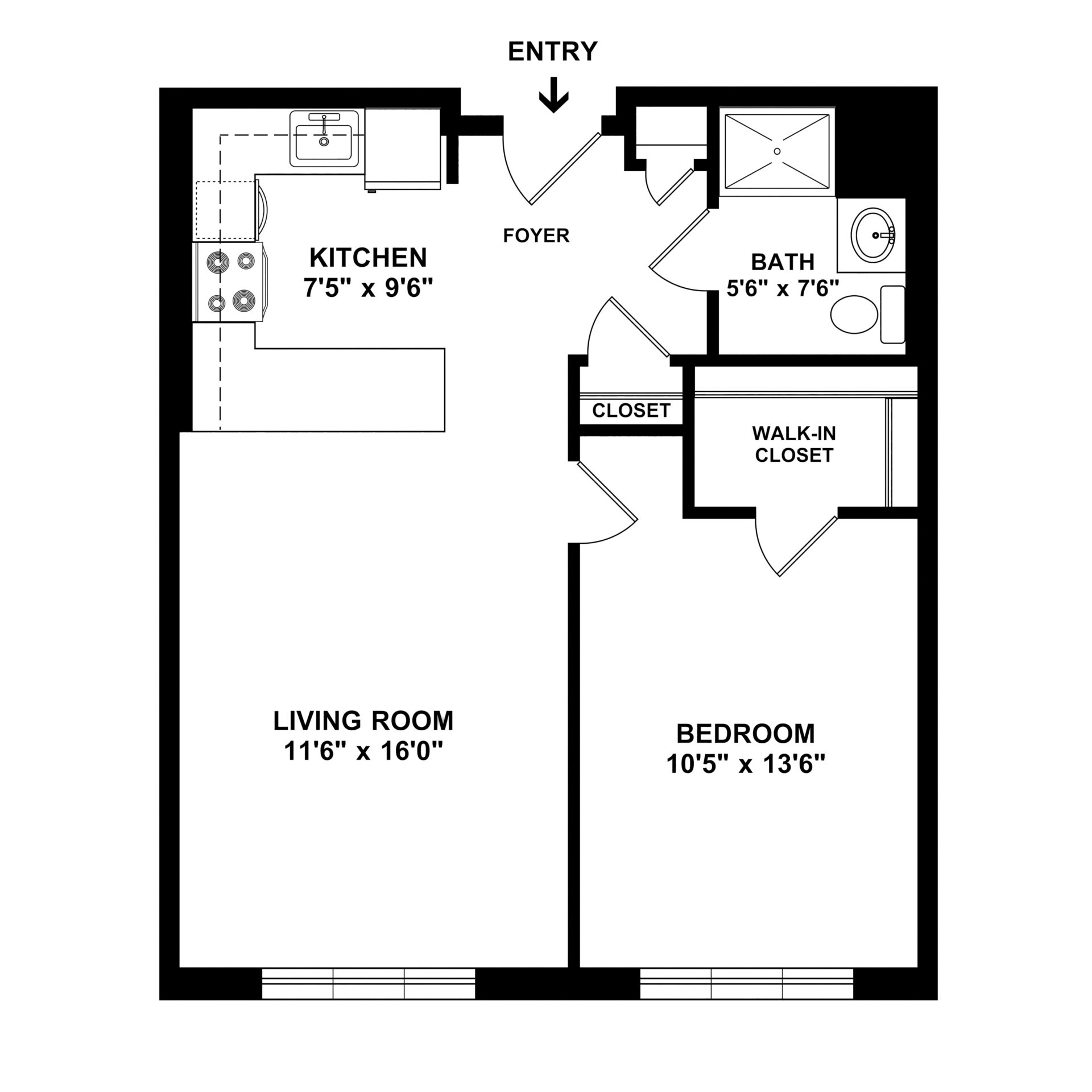 Apartment B 1 Bedroom 1 Bathroom at Weinberg Village V Apartment B 1 Bedroom 1 Bathroom at Weinberg Village V
