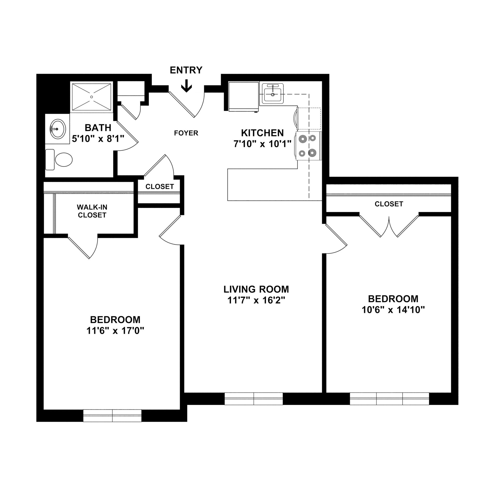 Apartment E 2 Bedroom 1 Bathroom at Weinberg Village V Apartment E 2 Bedroom 1 Bathroom at Weinberg Village V