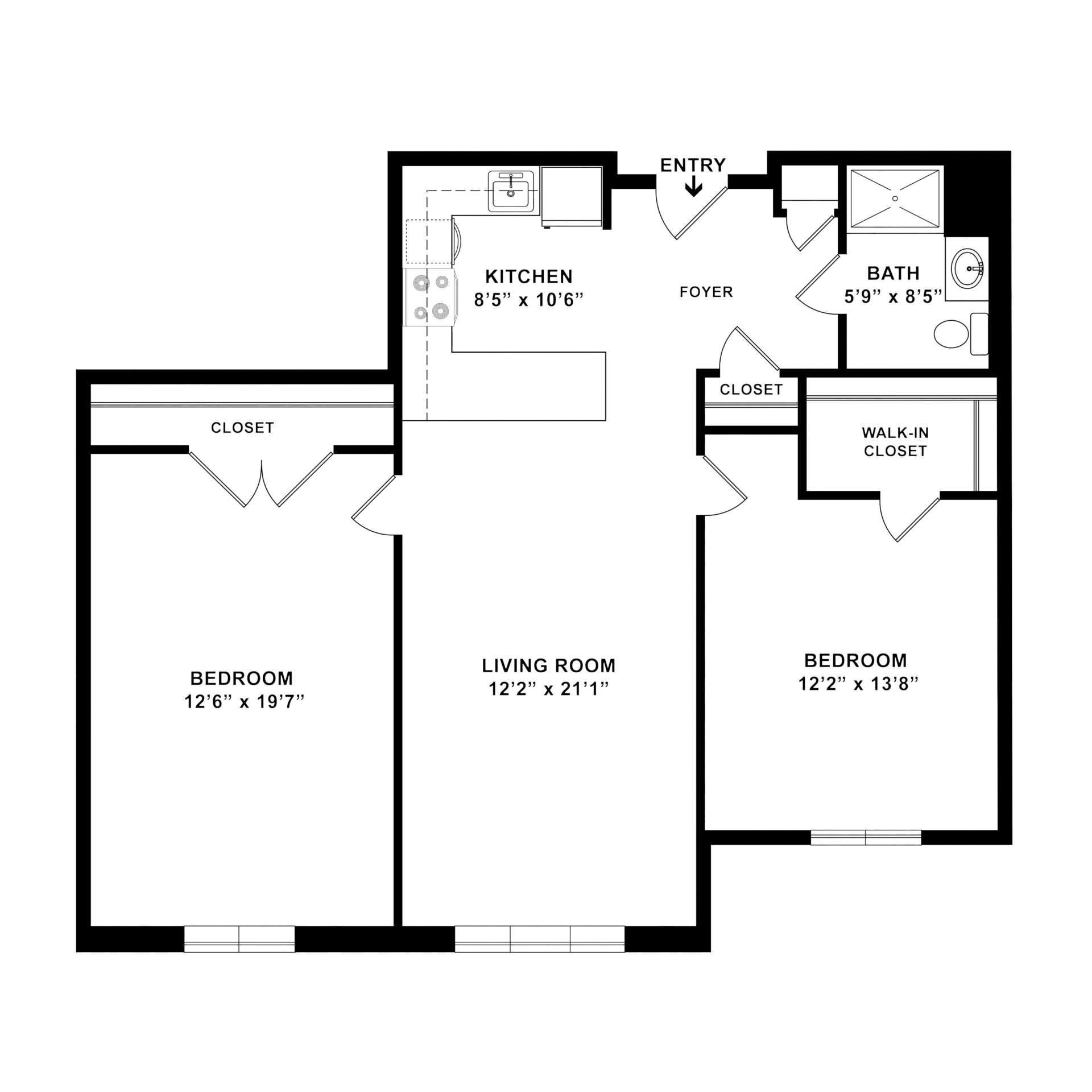 Apartment E2 2 Bedroom 1 Bathroom at Weinberg Village V Apartment E2 2 Bedroom 1 Bathroom at Weinberg Village V